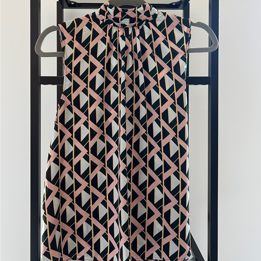 MANGO Geometric Sleeveless Blouse